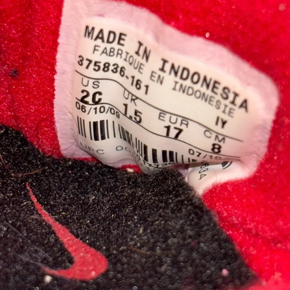 2009 Nike Baby Black, Red, and White Sneakers